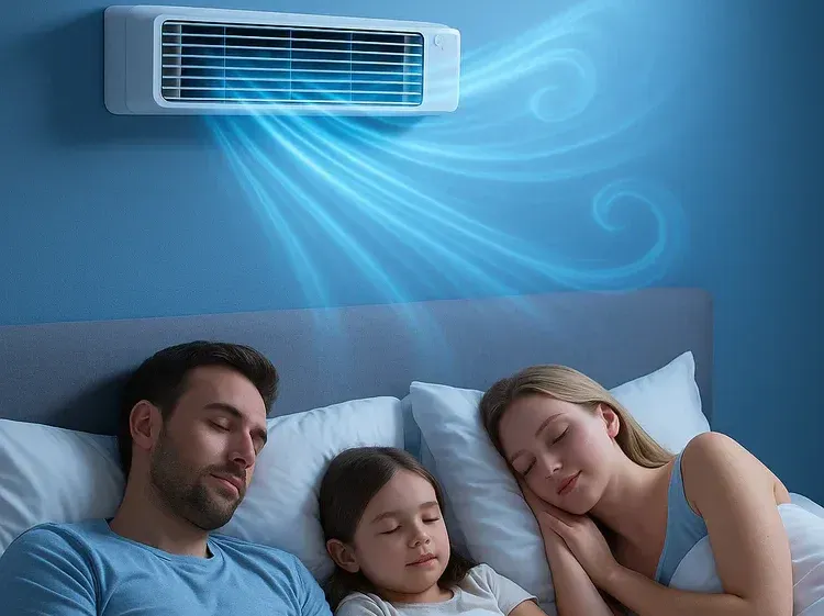 Family is sleeping while BreezaMax cooling whole room easily